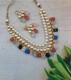 Pearls & Stones Multicoloured Kundan Jewellery Set