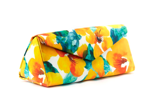 Yellow Floral Pattern Hard Cover for Sunglasses