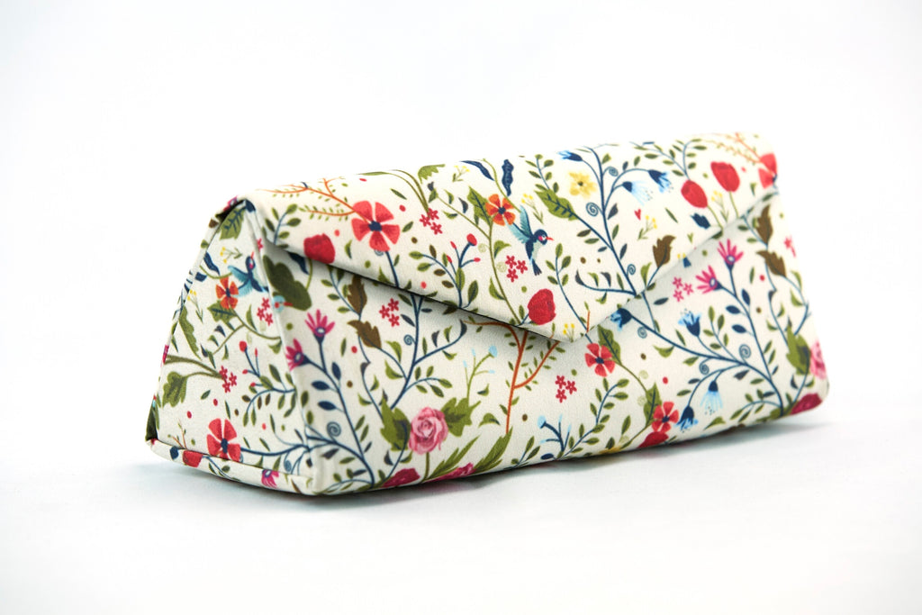 Floral Pattern White Hard Cover for Sunglasses