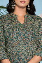 Aqua Blue Jaipuri Print Salwar Set