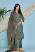 Aqua Blue Jaipuri Print Salwar Set