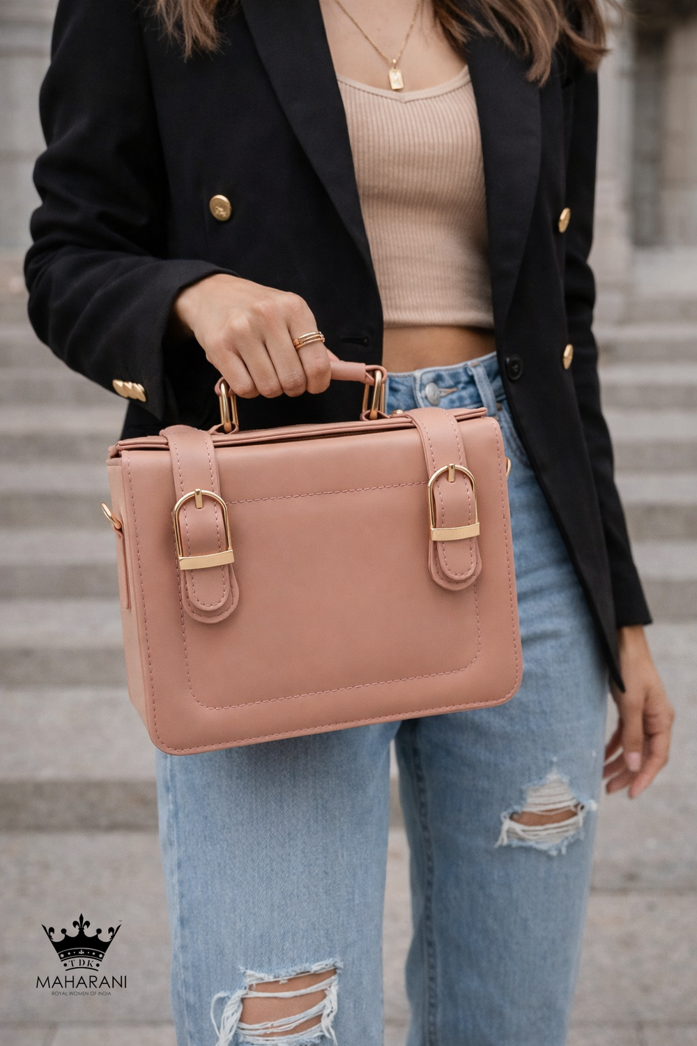 Beige Madame Briefcase Handbag