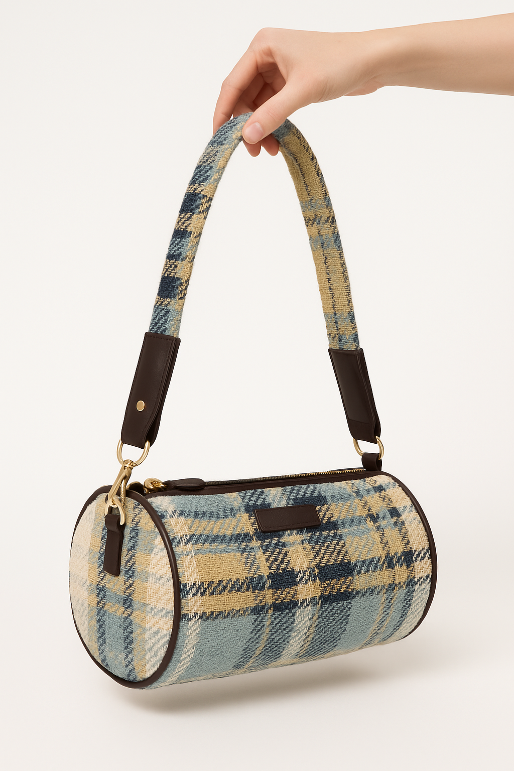 Blue Cylindrical Shaped Women’s Shoulder Hand Bag