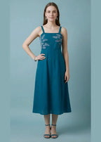 Blue Hand Embroidered Dress
