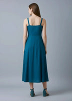 Blue Hand Embroidered Dress