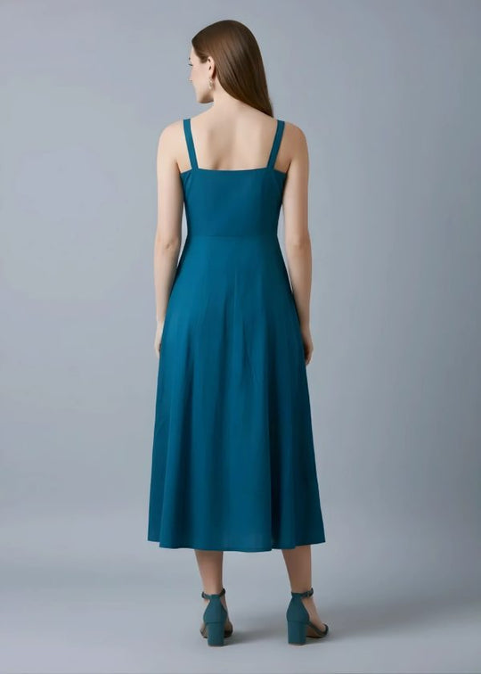 Blue Hand Embroidered Dress
