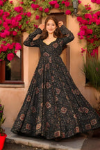 Black Digital Printed Anarkali Salwar Set