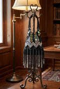 Hand Embroidered With Mirror Work Black Potli