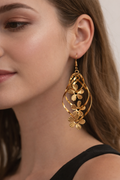 Gold Flowers Design Women’s Fashion Earrings