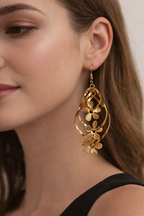 Gold Flowers Design Women’s Fashion Earrings