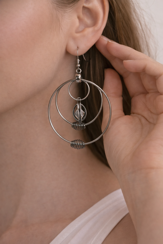 Grey Round Women’s Fashion Earrings