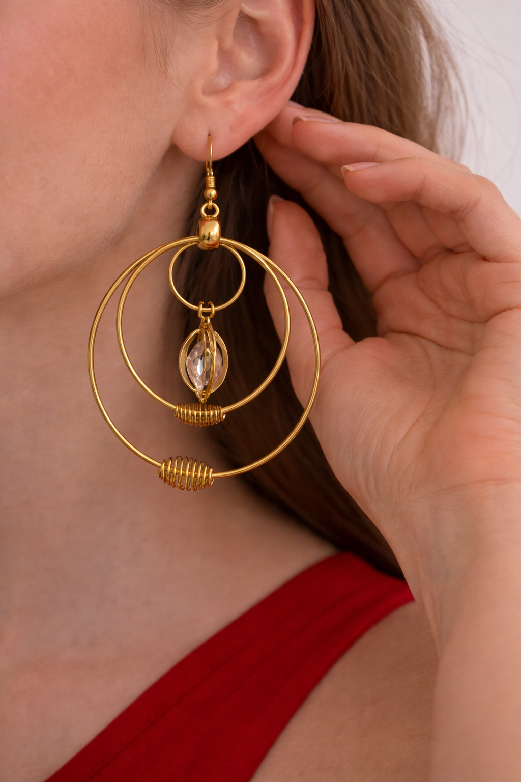 Gold Round Women’s Fashion Earrings