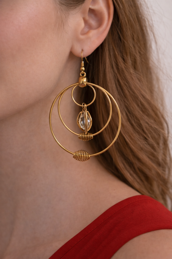 Gold Round Women’s Fashion Earrings