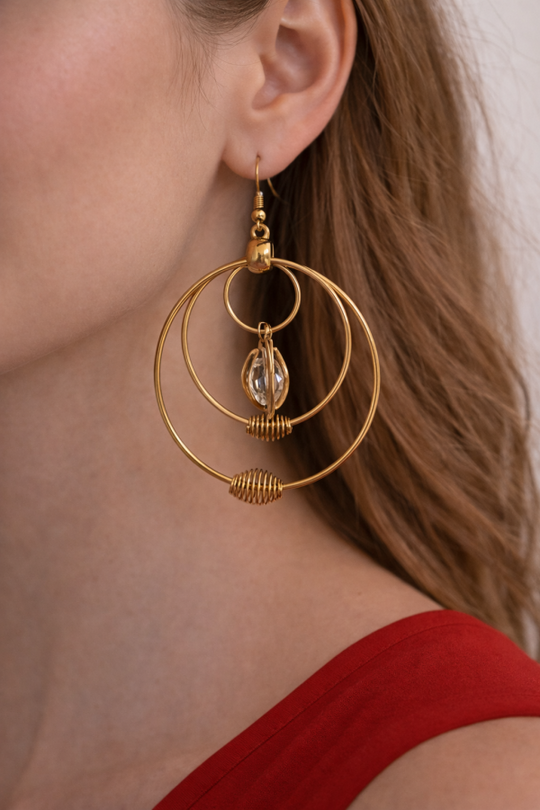 Gold Round Women’s Fashion Earrings