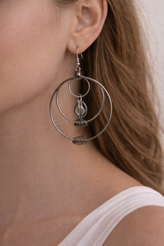 Grey Round Women’s Fashion Earrings