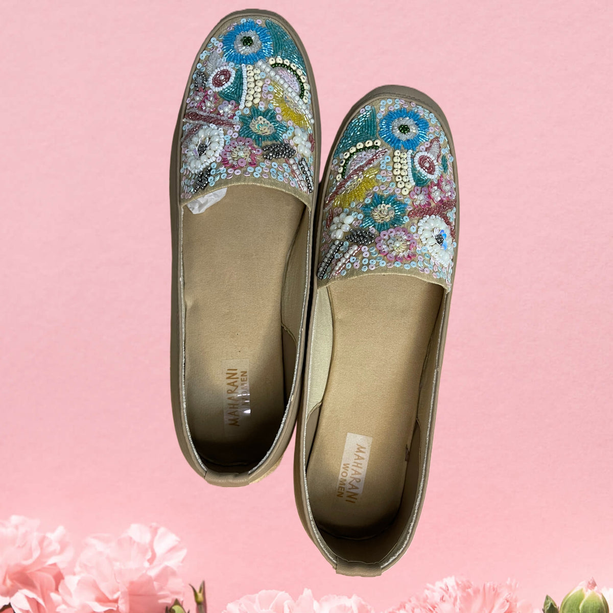 Hand Embroidered Loafers Style Women’s Shoes