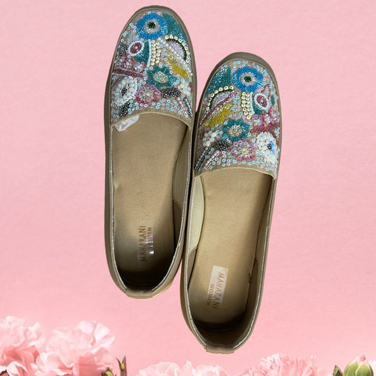 Hand Embroidered Loafers Style Women’s Shoes