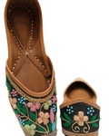 Black Floral Embroidered Handwork Jutti