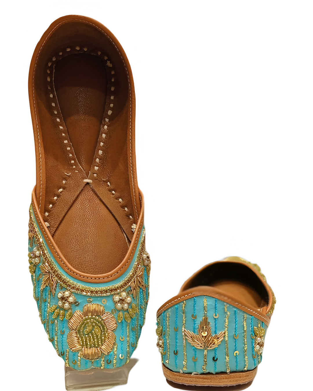Light Blue Embroidered Handwork Jutti