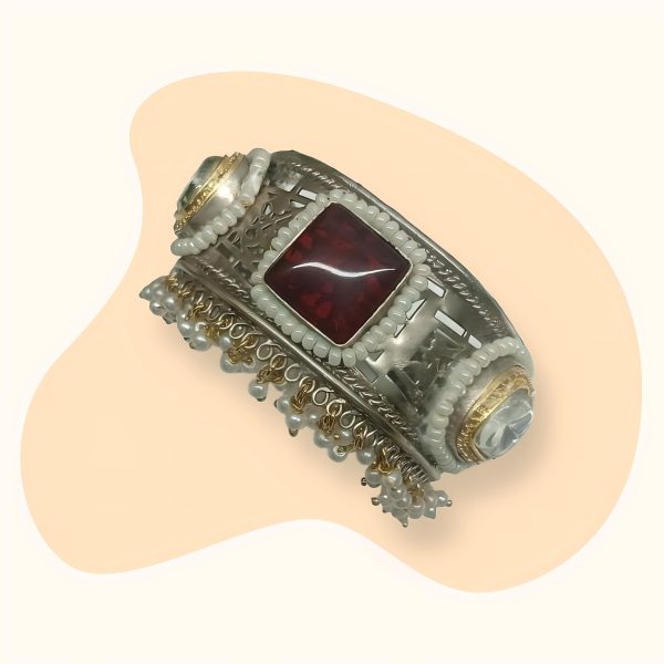 Red Multicoloured Handmade Brass Adjustable Fusion Bracelet