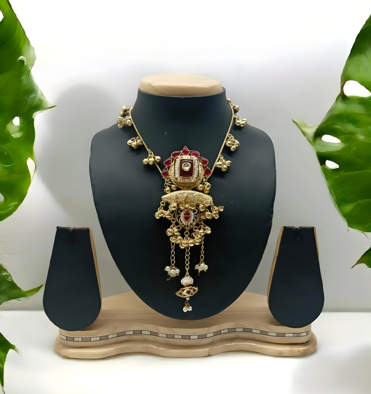 Multicoloured Handmade Gold Plated Brass Oxidized Necklace