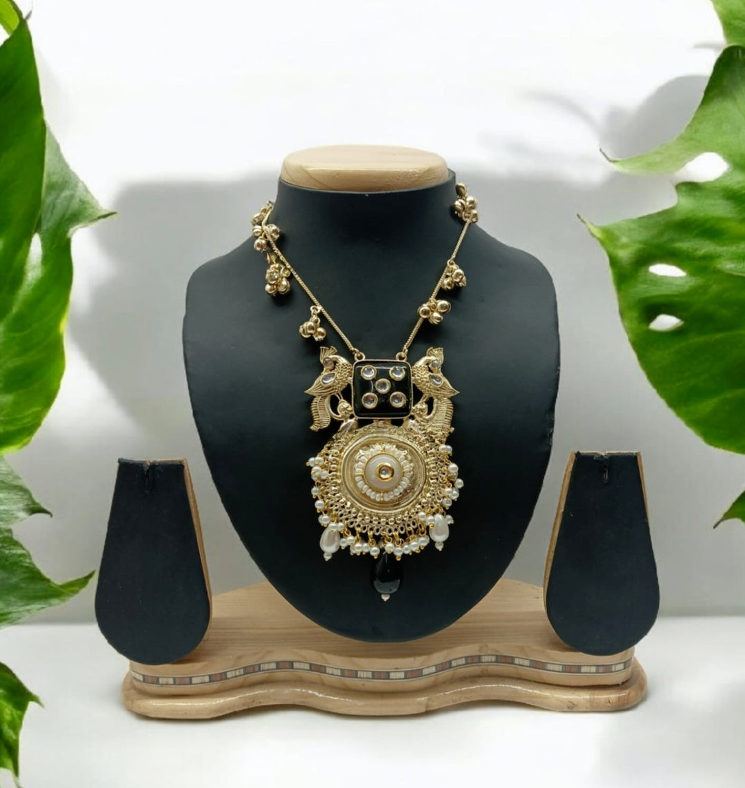 Multicoloured Handmade Gold Plated Brass Oxidized Necklace