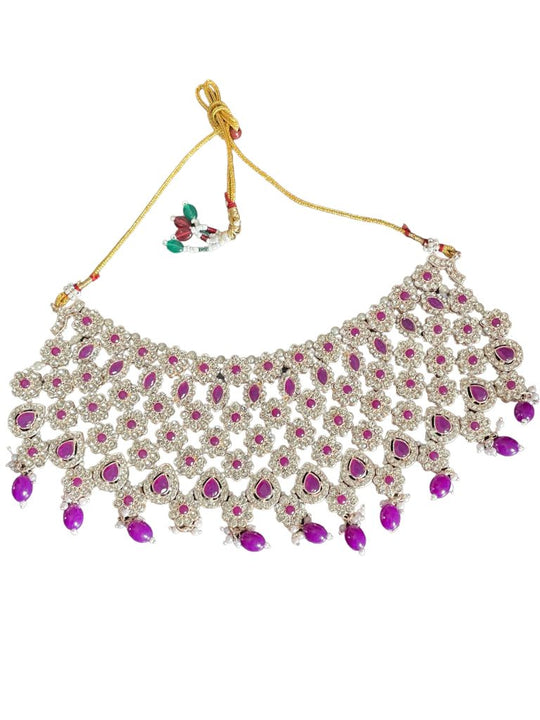 Purple Heavy Choker Jewellery Set