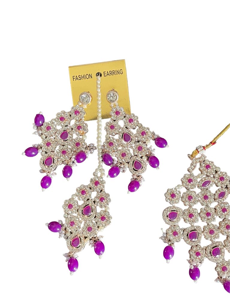 Purple Heavy Choker Jewellery Set
