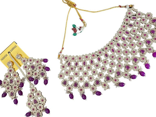 Purple Heavy Choker Jewellery Set