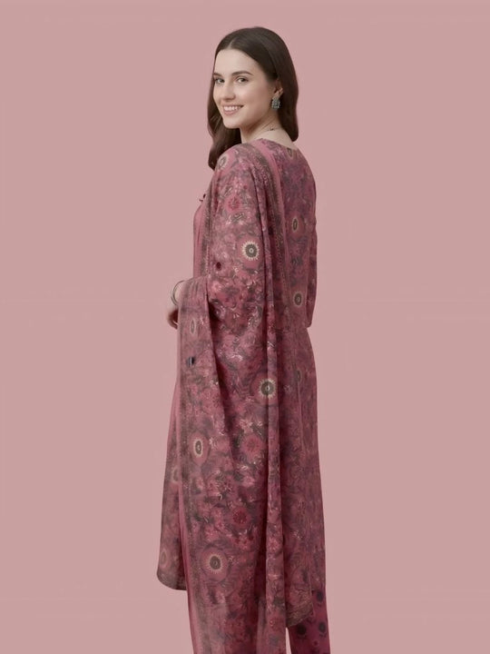 Lilac Pink Jaipuri Print Work Women’s Salwar Set