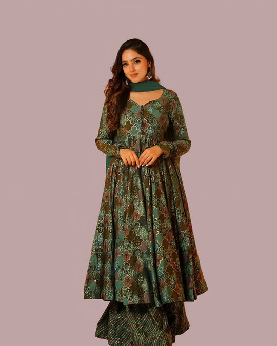 Peacock Green Digital Printed Women’s Salwar Set