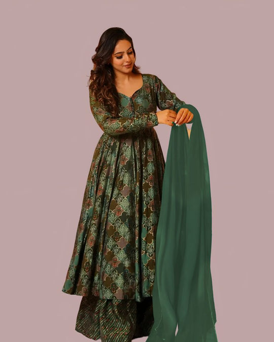 Peacock Green Digital Printed Women’s Salwar Set