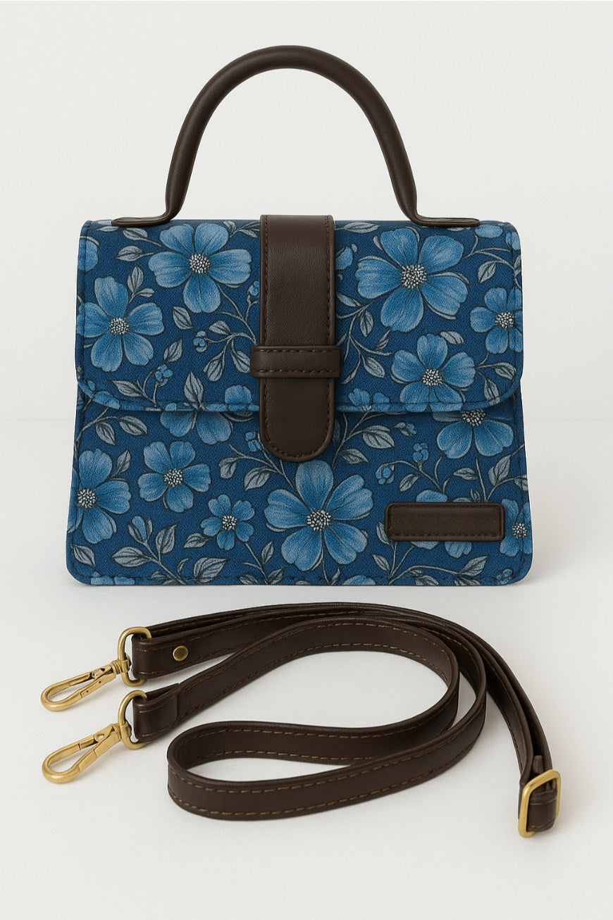 Blue Medium Sized Box Tote Bag