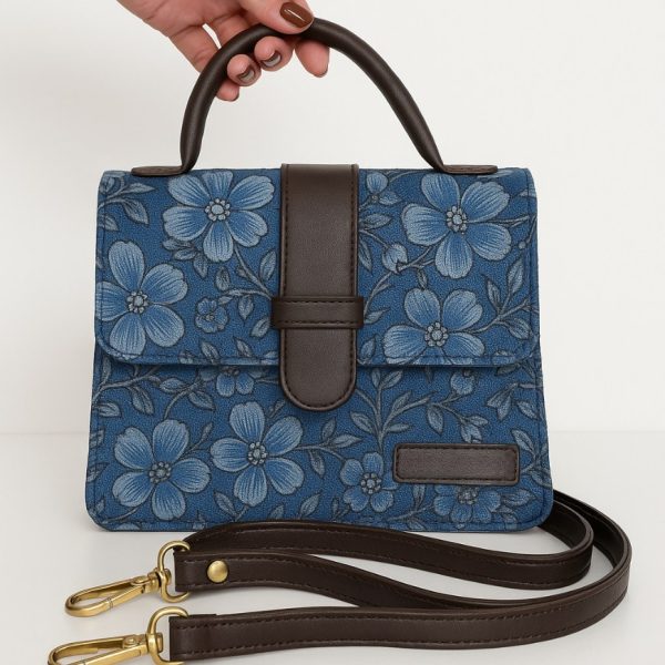 Blue Medium Sized Box Tote Bag