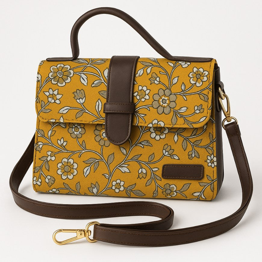 Mustard Yellow Medium Sized Box Tote Bag