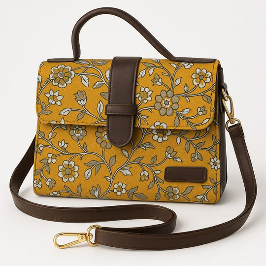 Mustard Yellow Medium Sized Box Tote Bag