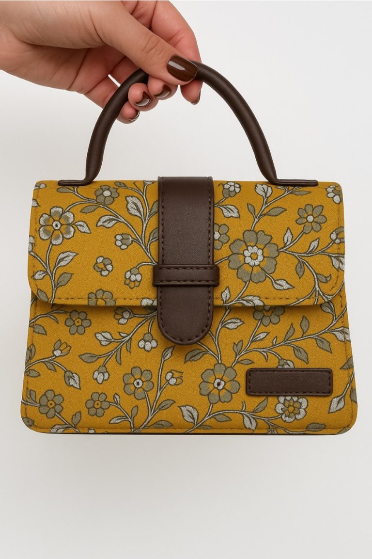 Mustard Yellow Medium Sized Box Tote Bag
