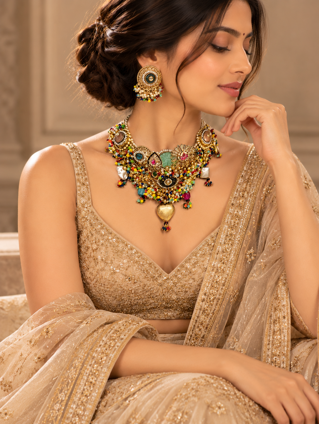 Mehrika Multicolour Heritage Necklace Set