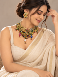 Rajmohini Antique Gold Necklace Set