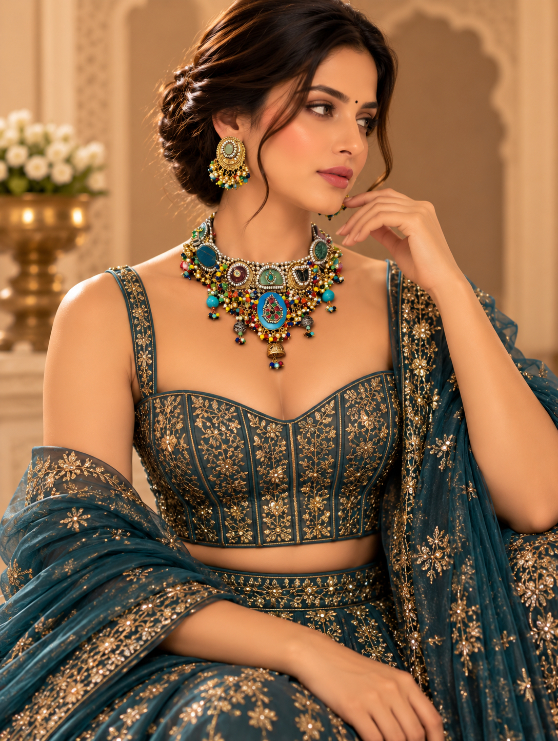 Neelrani Multicolour Heritage Necklace Se