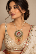 Ranihaar Red Stone Pearl Necklace