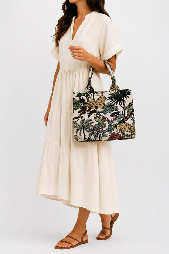 Wild Tropics Jacquard Medium Tote