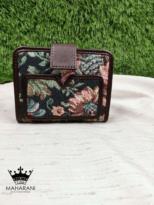 Floral Handmade Jacquard Mini Wallet
