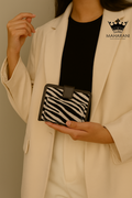 Black Zebra Style Handmade Jacquard Mini Wallet