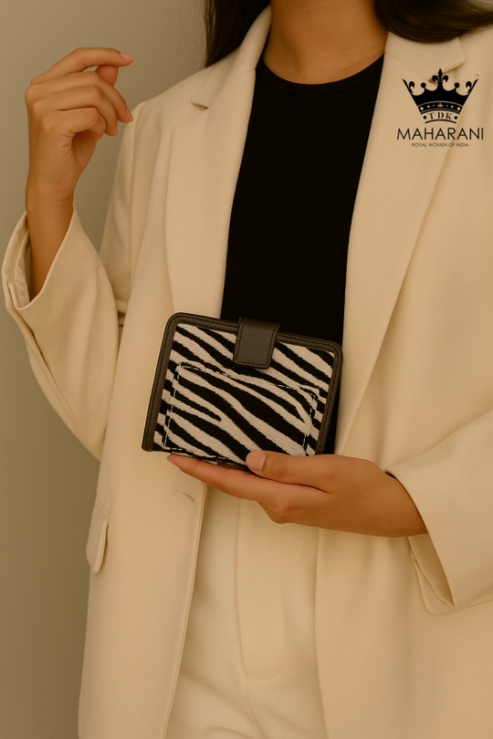Black Zebra Style Handmade Jacquard Mini Wallet