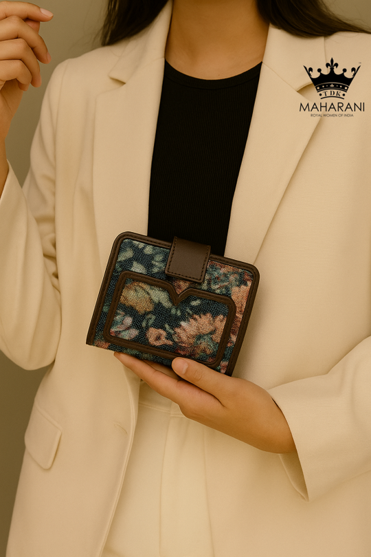 Floral Handmade Jacquard Mini Wallet