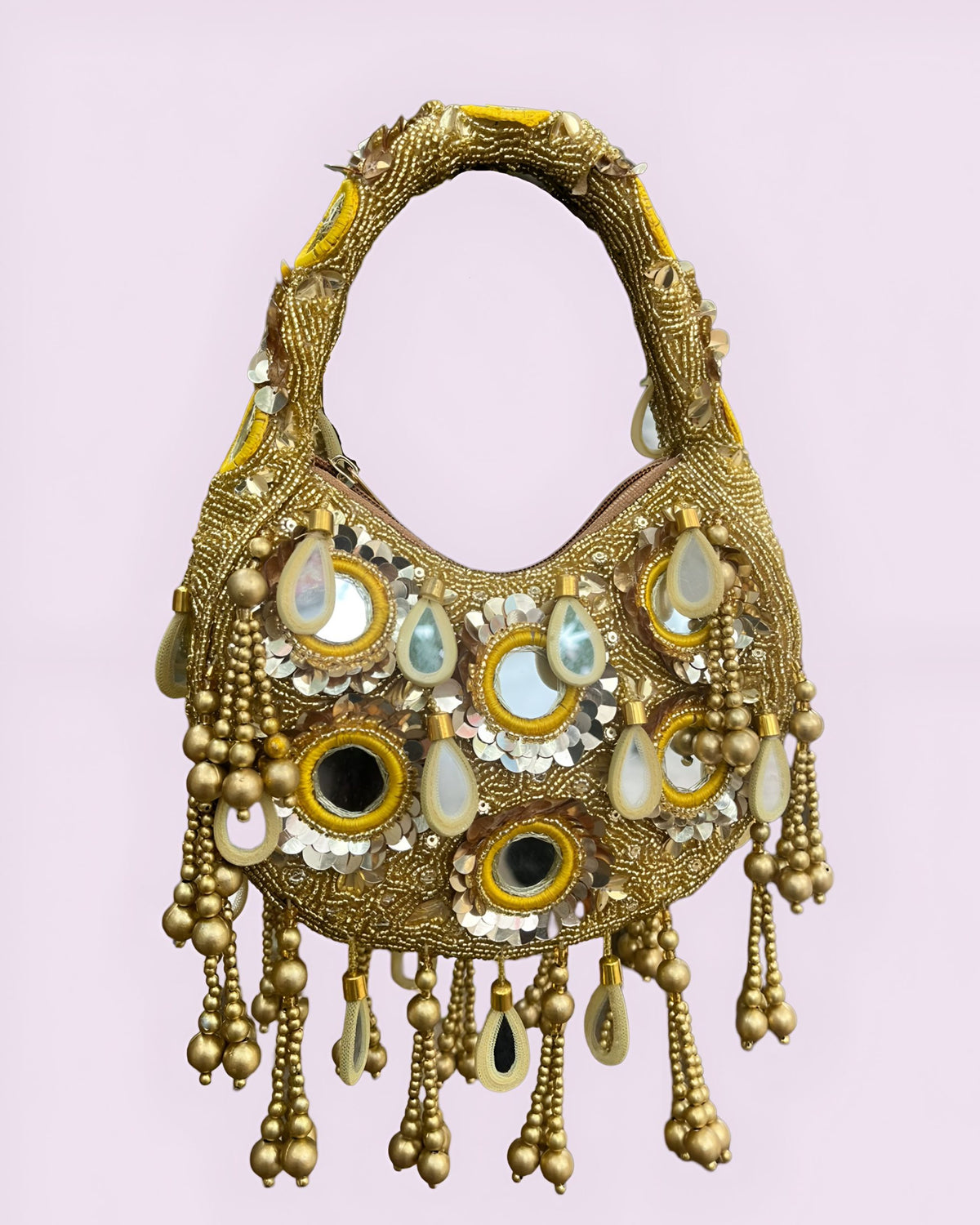 Gold Pataka Mirror Moon Bag