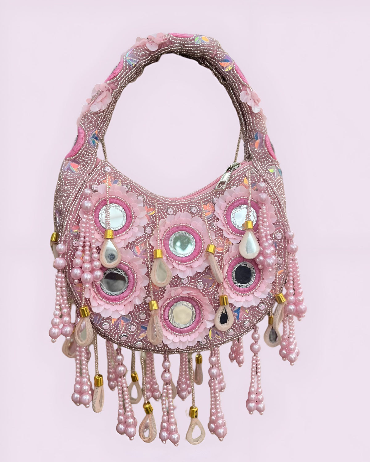 Pink Pataka Mirror Moon Bag