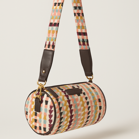 Multicoloured Cylindrical Shaped Women’s Shoulder Hand Bag