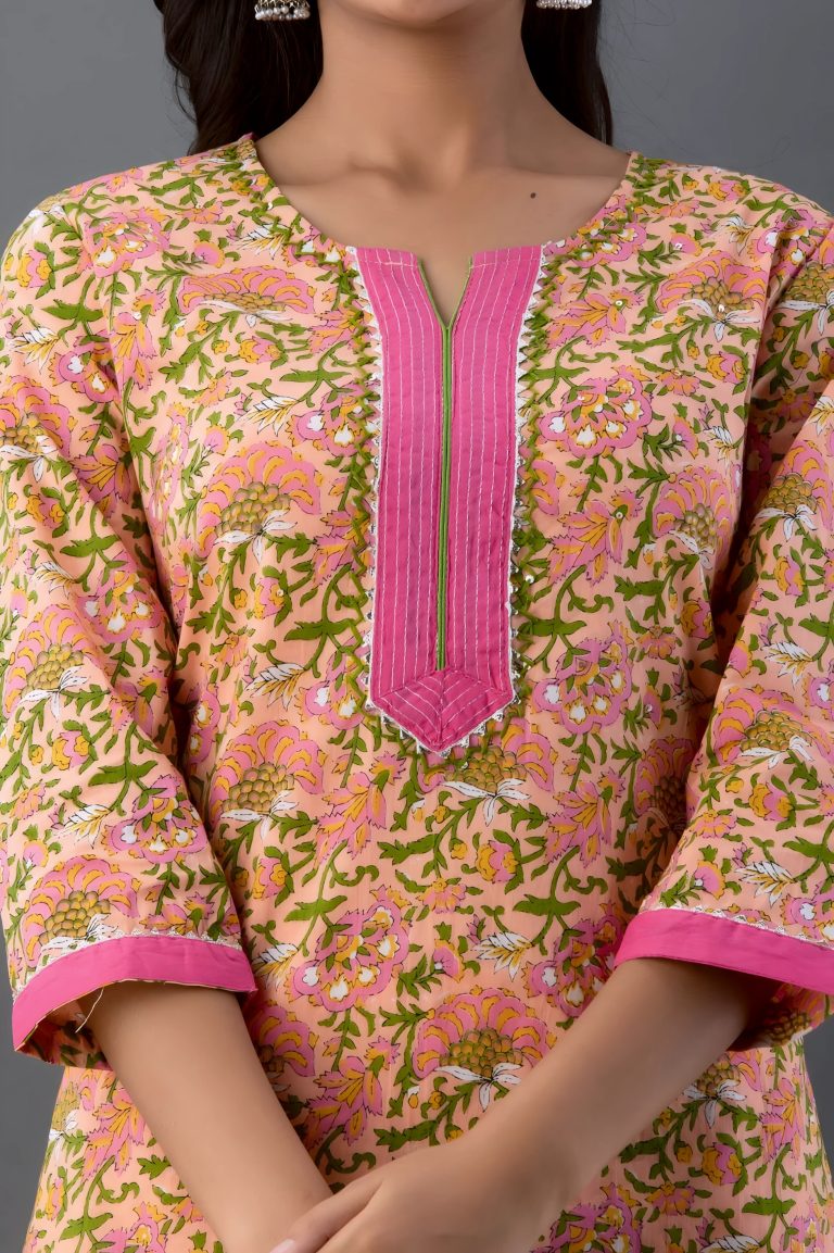 Multicoloured Jaipuri Print Salwar Set